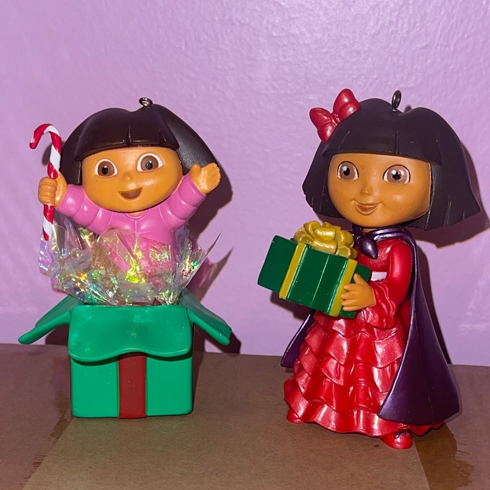 Vintage 2007 viacom dora the explorer ornaments  holiday Christmas Nickelodeon